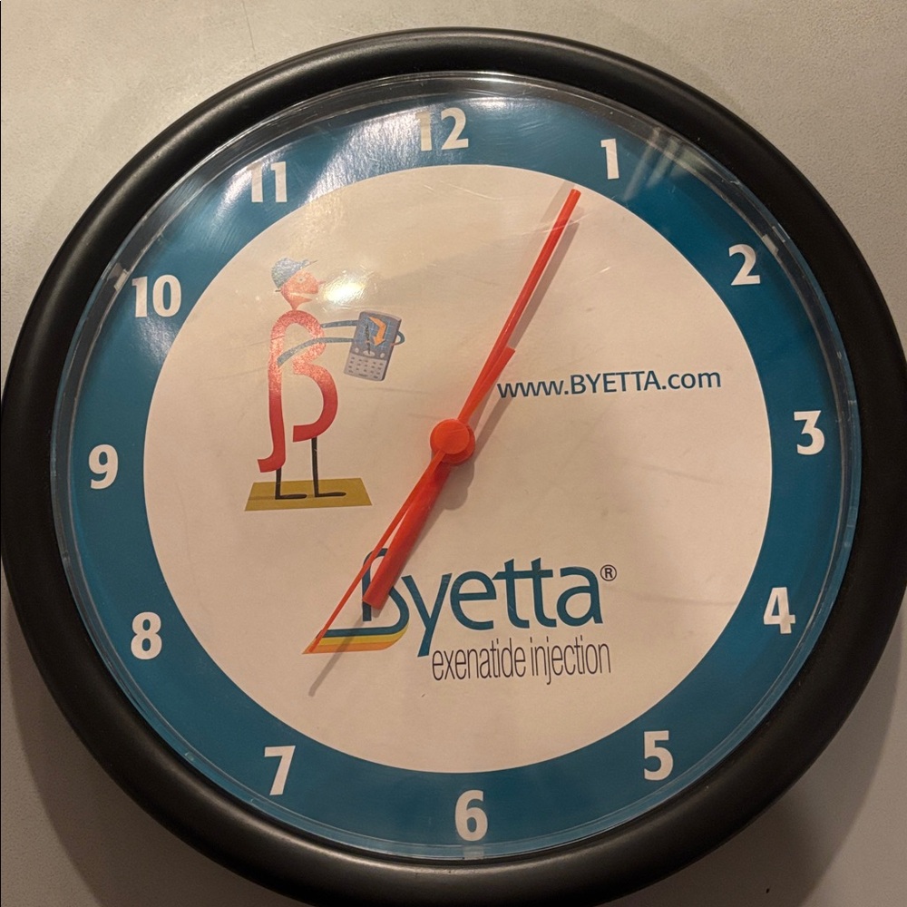 Byetta Rx Drug Rep Promo Wall Clock Rare Pharmaceutical Promotional WORKS
